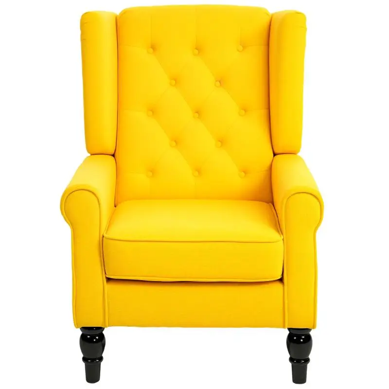 French-Style Armchair with Wooden Legs