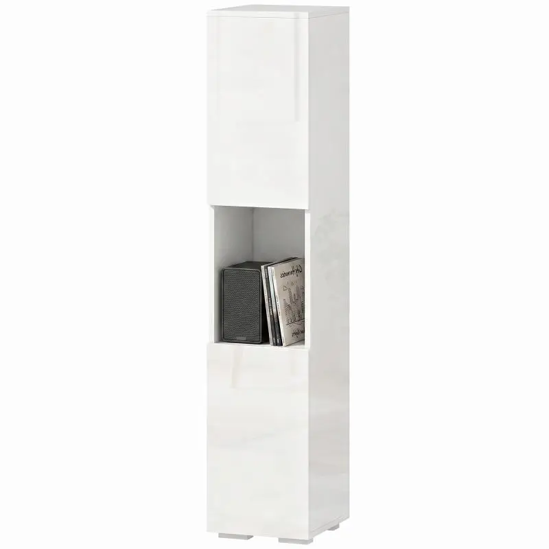 Slim 5-Shelf Multimedia Unit with Adjustable Shelves