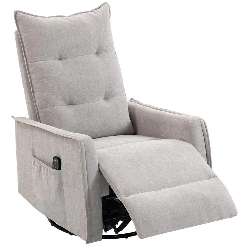 Swivel Heated Reclining Massage Armchair with Footrest