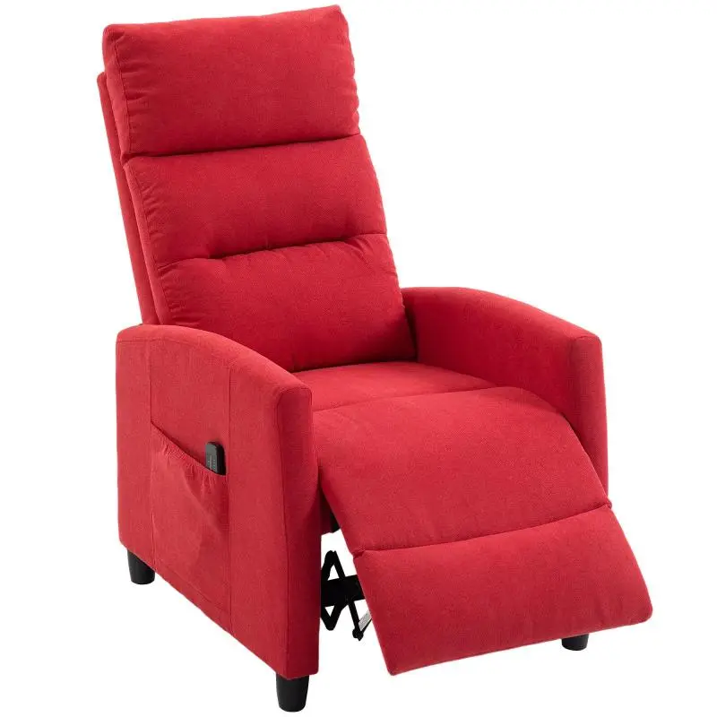 Chenille Manual Reclining Massage Armchair with Footrest