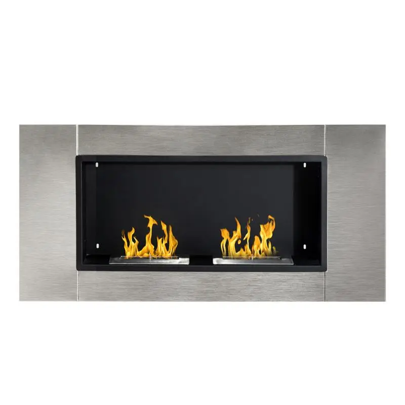Wall-Mounted Bioethanol Fireplace, 2 Burners, 3 L