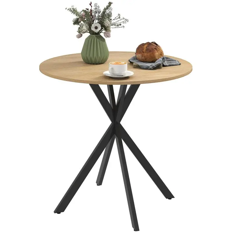 Round Dining Table, 80 cm, Oak Finish