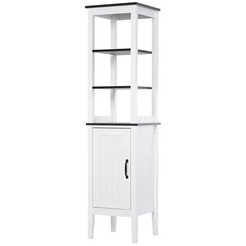Tall Bathroom Cabinet with 3 Open Shelves