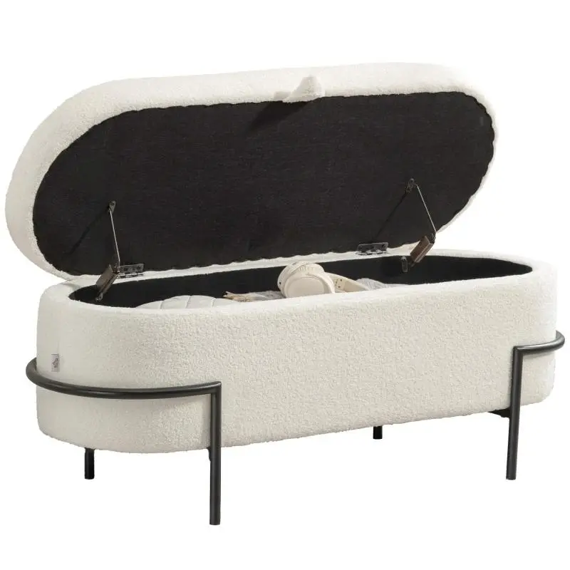 Storage Bench, 114.5 cm, Cream