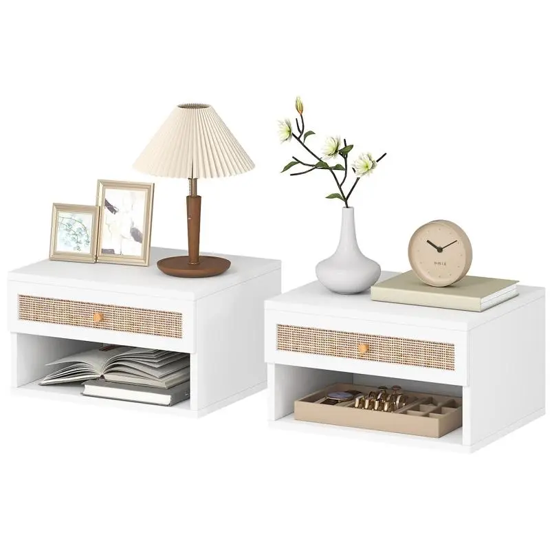 Set of 2 Wall-Mounted Bedside Tables