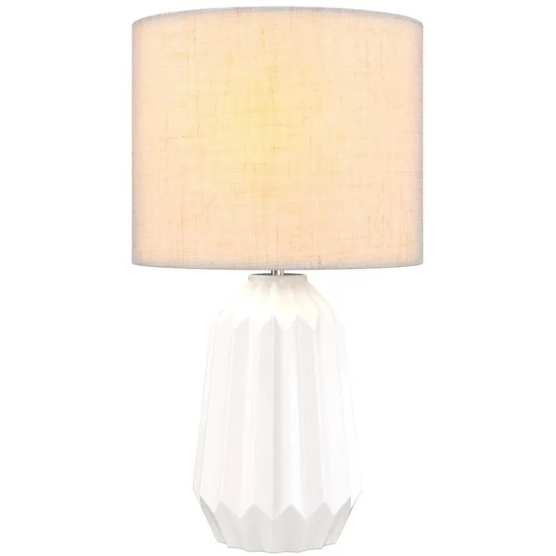 Table Lamp with Ceramic Base and Linen Shade