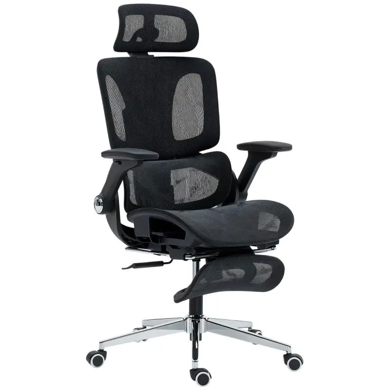 Ergonomic Office Chair with 4D Armrests, Black Mesh