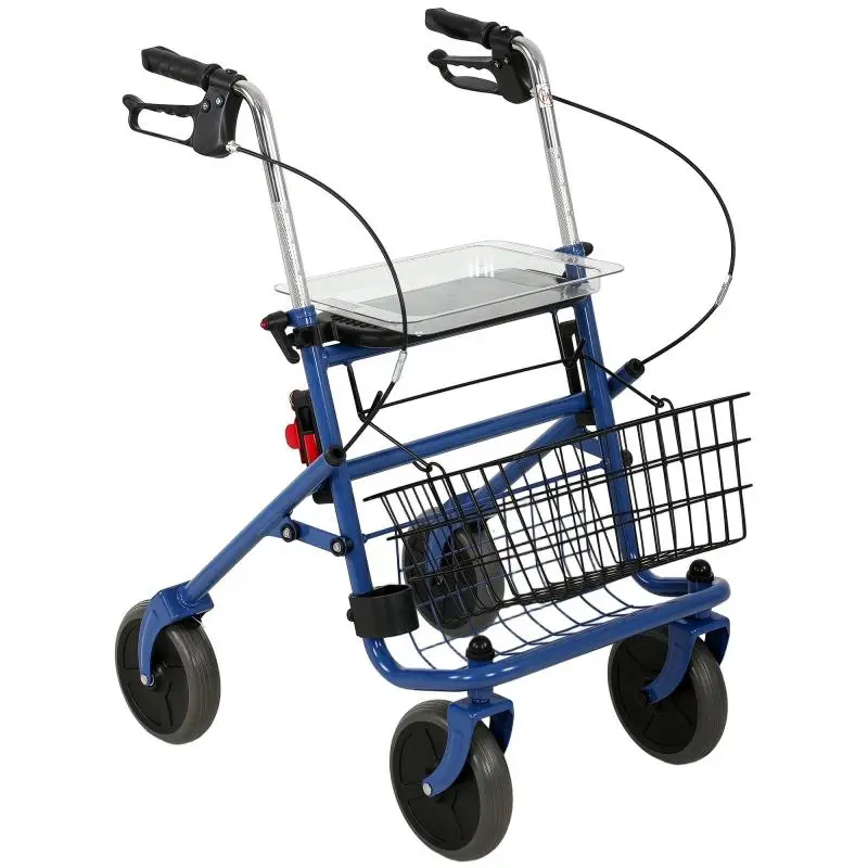 Foldable 4-Wheel Walker with Seat, Blue