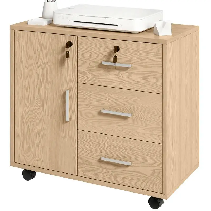 Lockable Office Storage Cabinet with 3 Drawers