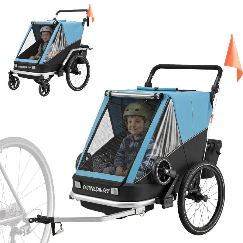 2-Seater Children’s Bicycle Trailer, Blue