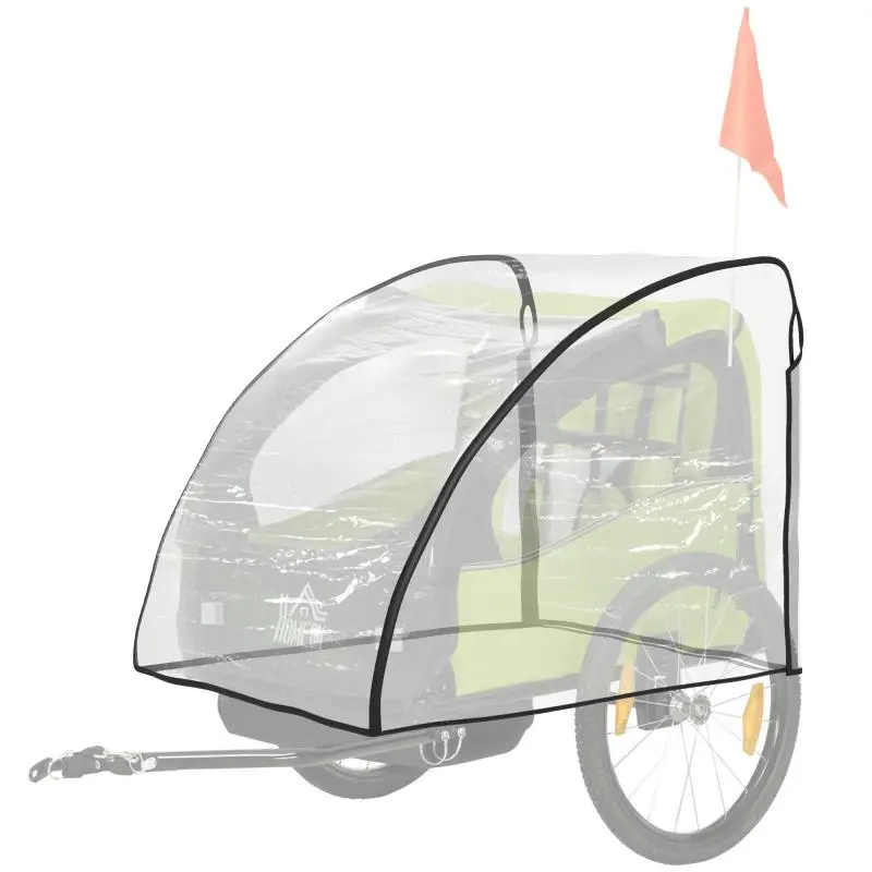 Rain Cover for Children's Bicycle Trailer, Transparent