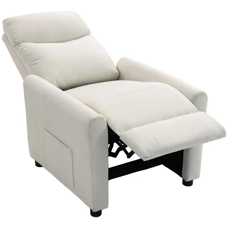 Recliner TV Chair with Footrest, Cream White