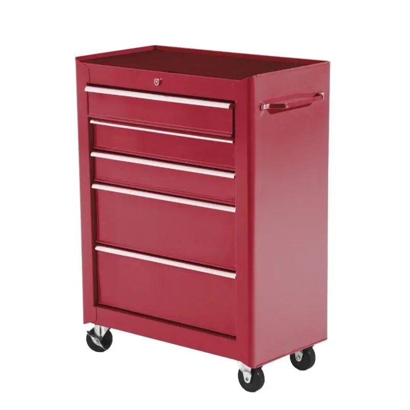 Lockable Rolling Tool Cart with 5 Drawers