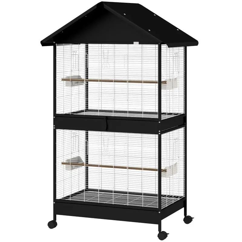 Large Bird Aviary with Divider, 94 x 70 x 158 cm