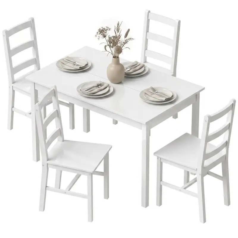 5-Piece Dining Set, White