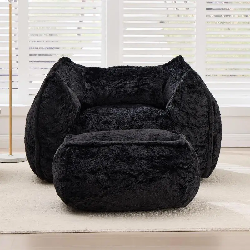 Giant Bean Bag Chair with Pillow, Black