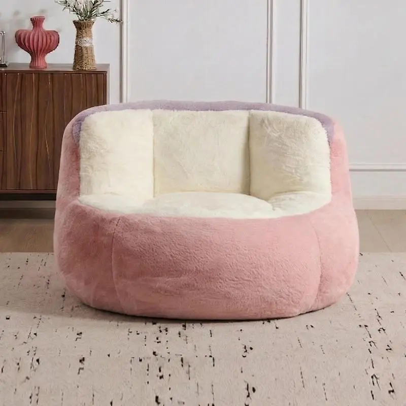 Oversized Faux Fur Bean Bag Chair, Multicolour
