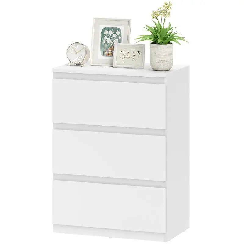 3-Drawer Chest, White