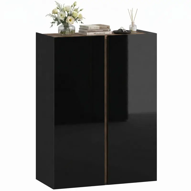 6-Tier Shoe Cabinet, High-Gloss Black