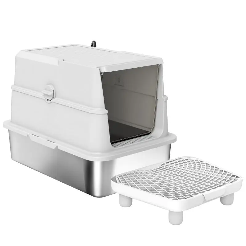 Stainless Steel Cat Litter Box with Scoop, XL