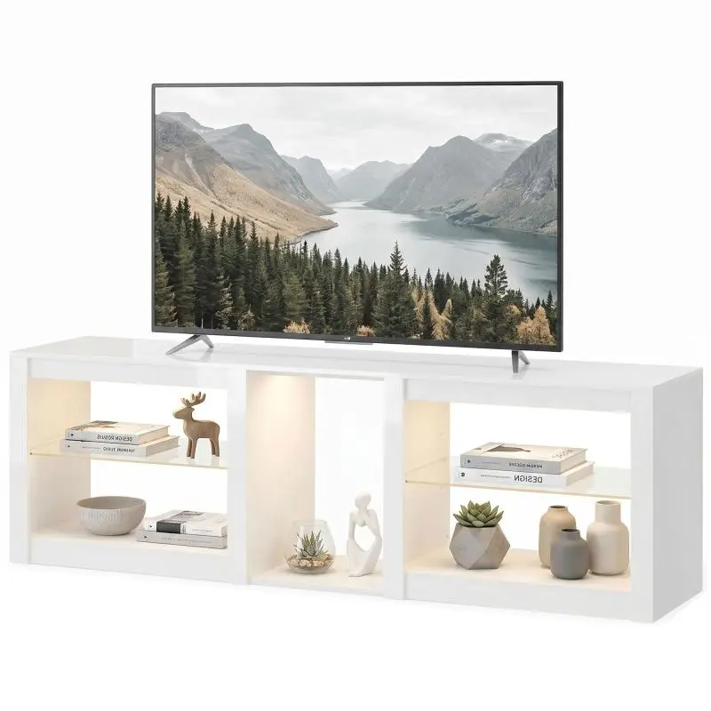 TV Lowboard with RGB LED Lighting, for TVs up to 75 Inches