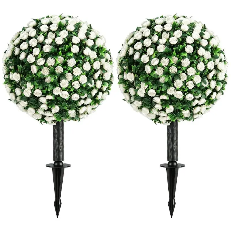 Artificial Rose Globes, Set of 2, 55 cm