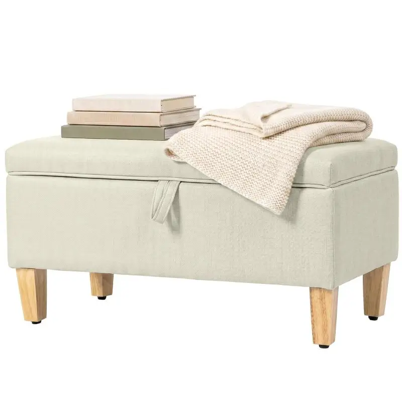 Storage Bench, 71 × 37 × 36 cm, Beige