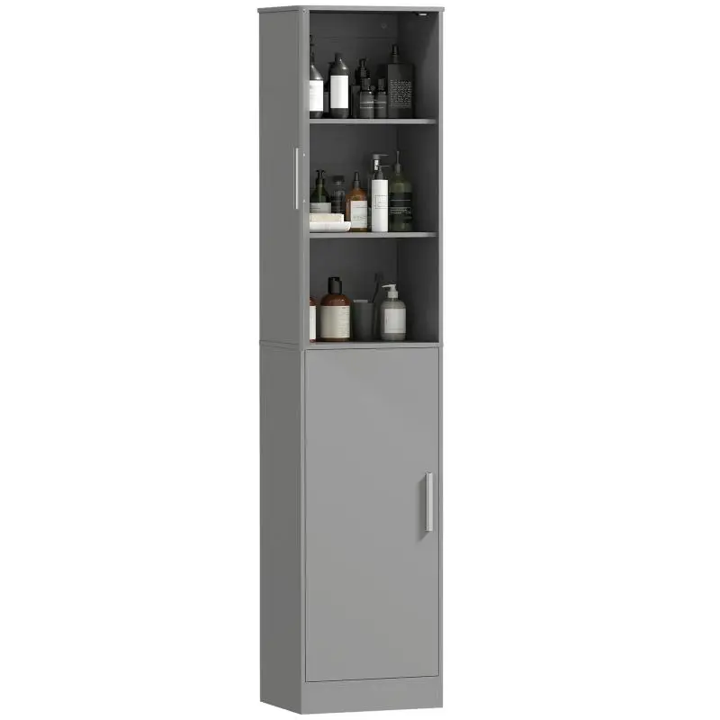 Bathroom Column Cabinet with 2 Doors, Grey