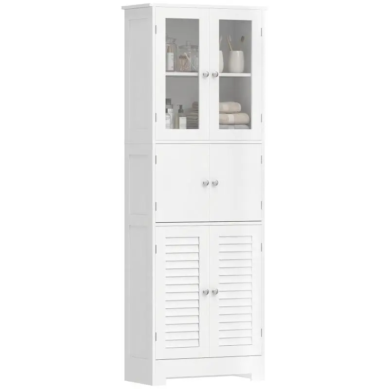 Tall Bathroom Cabinet with 6 Doors