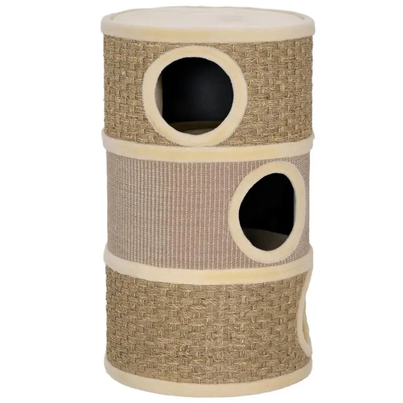 Cat Scratching Barrel with 3 Resting Areas