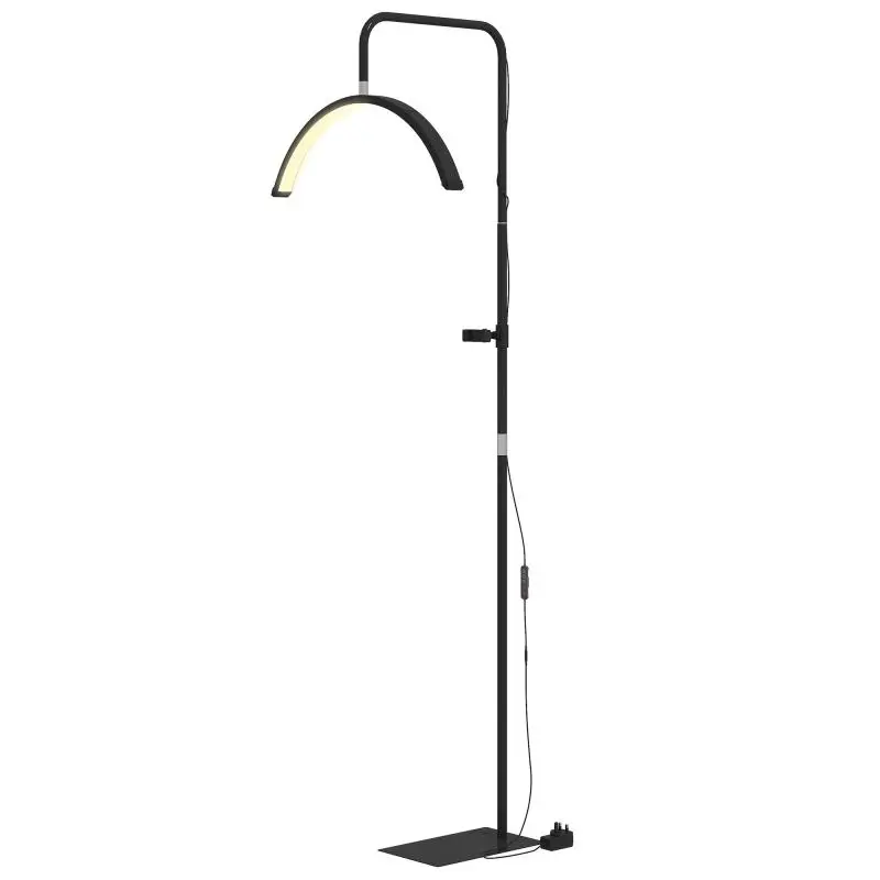 LED Floor Lamp with Adjustable Height, Black