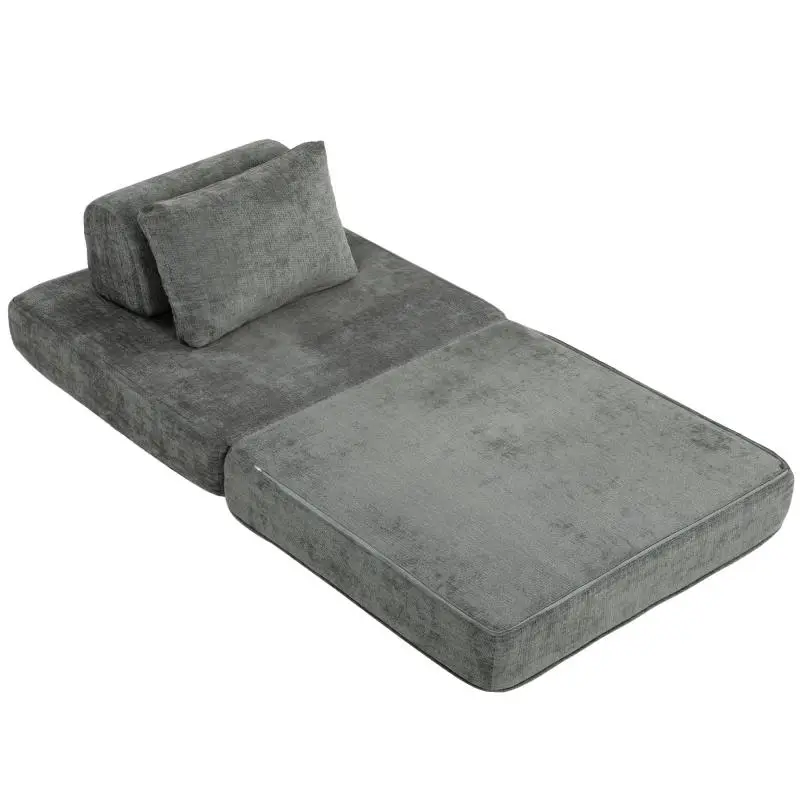 2-in-1 Folding Sofa Bed, Grey