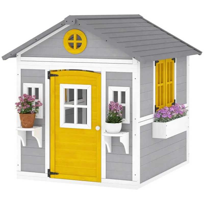 Wooden Playhouse, Grey