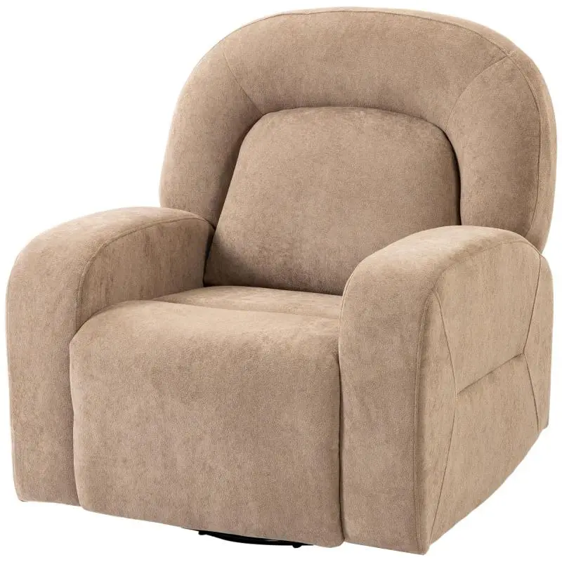 Swivel Recliner Chair with Wide Seat, Khaki