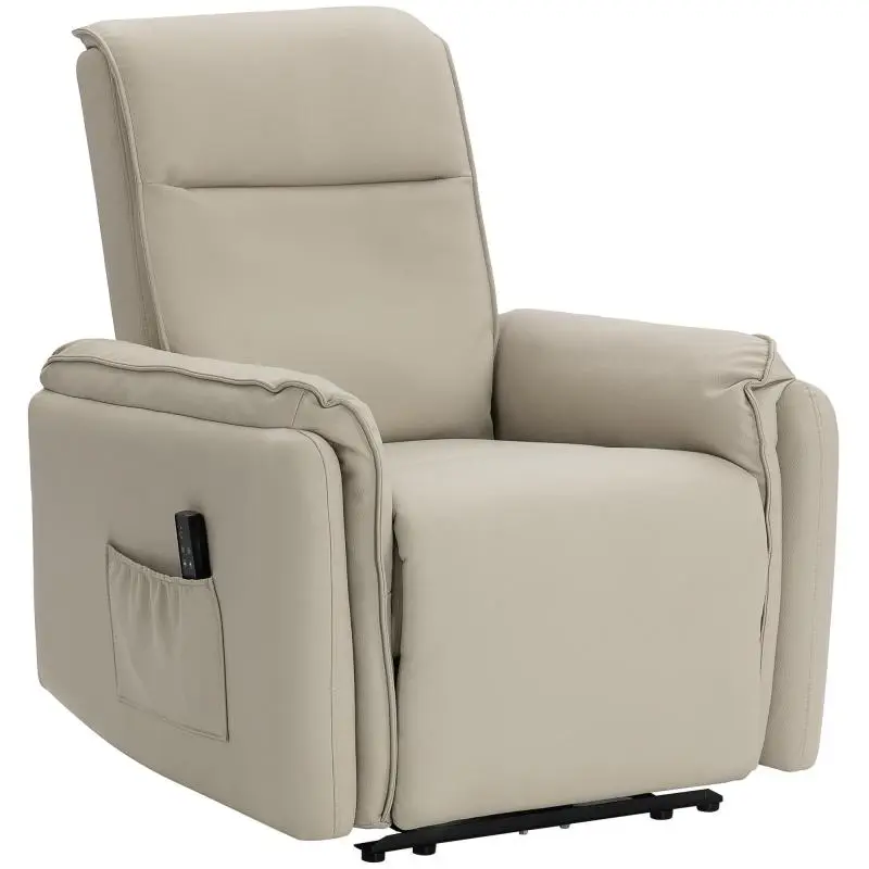 Electric Massage Chair with Footrest, Beige
