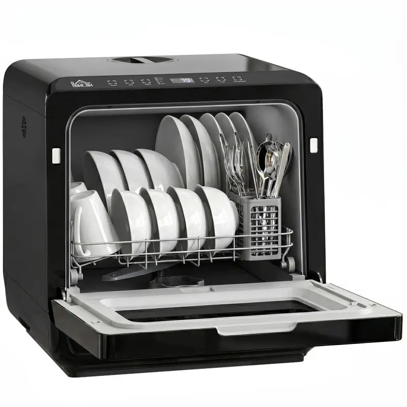 Mini Dishwasher with 6 L Water Tank, Black