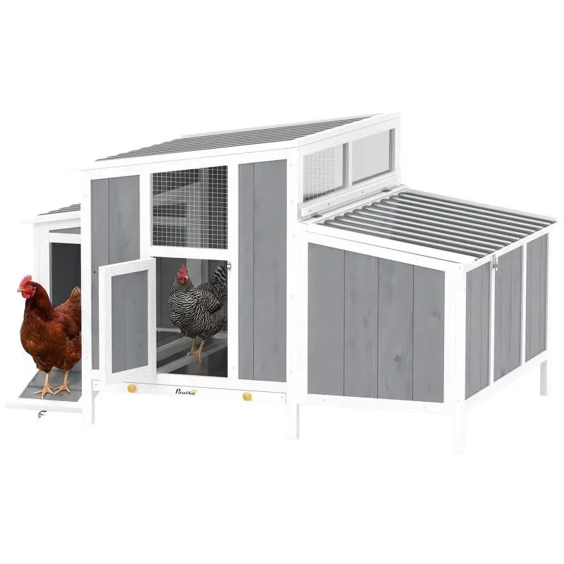 Wooden Chicken Coop with Nesting Box, 145 cm