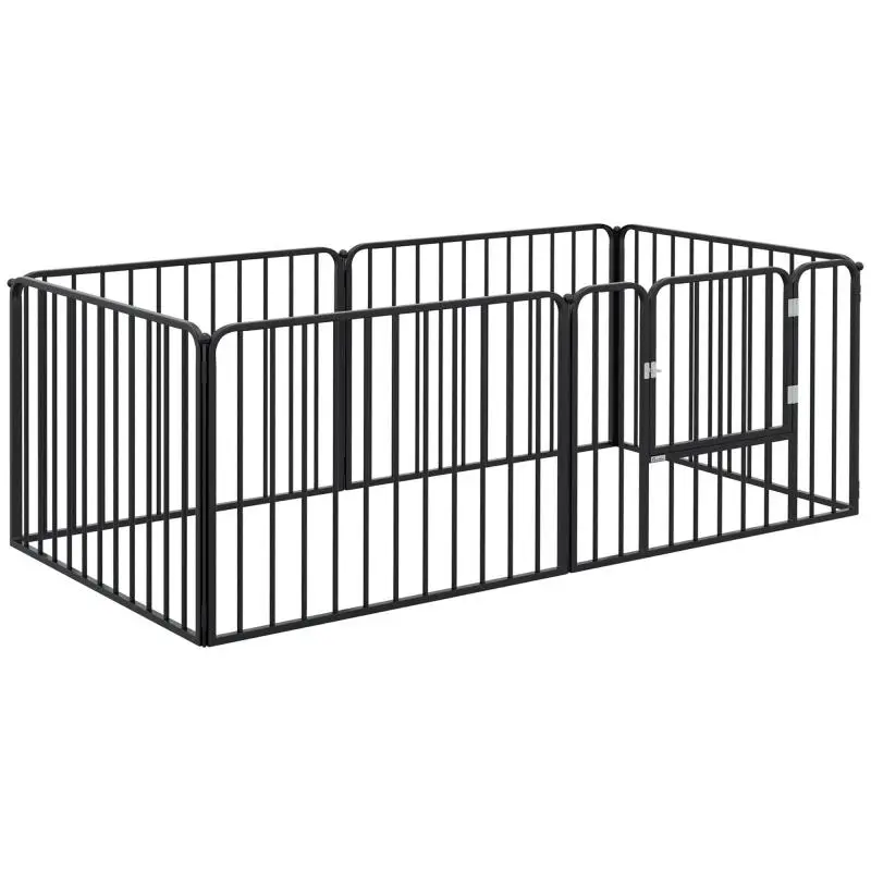 6-Panel Steel Dog Playpen, 164 × 83 cm