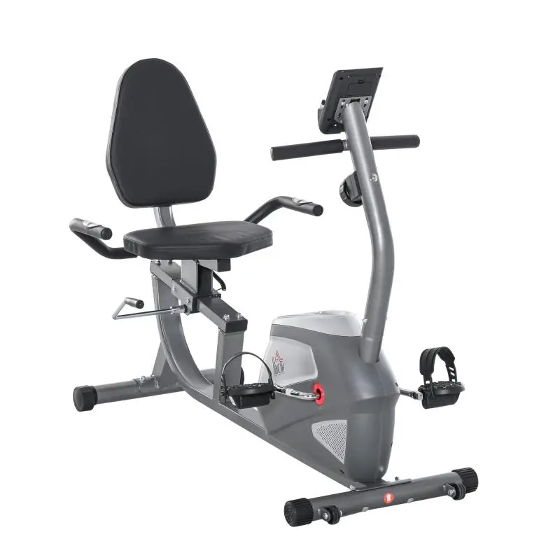 Recumbent Exercise Bike with Adjustable Seat and LCD Monitor