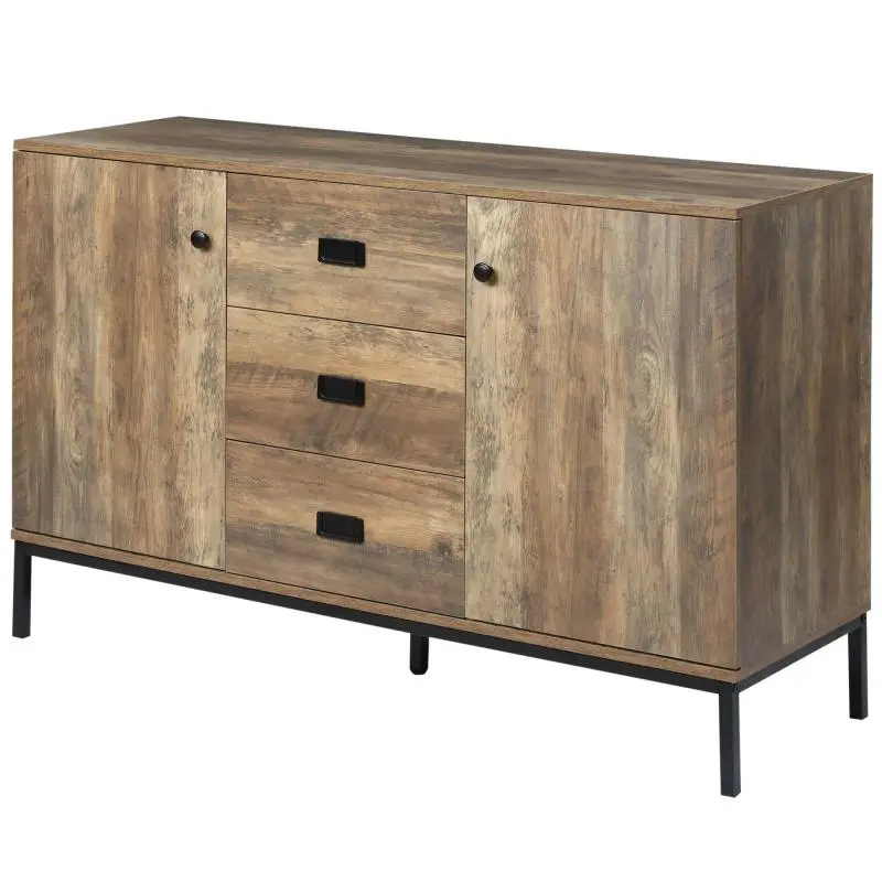 Sideboard with 2 Cabinets and 3 Drawers, 120 cm