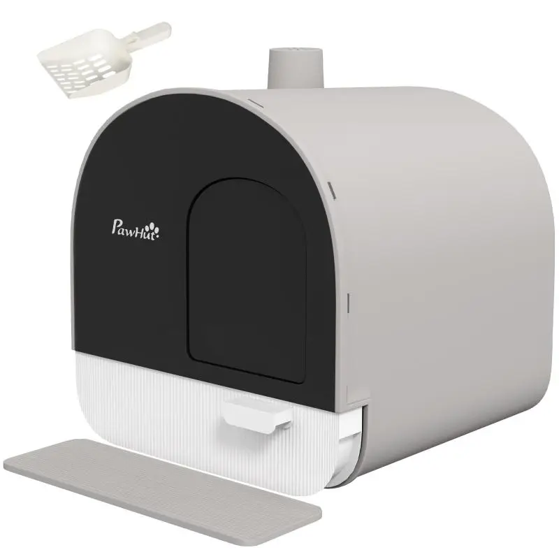 Enclosed Cat Litter Box with Tray and Scoop