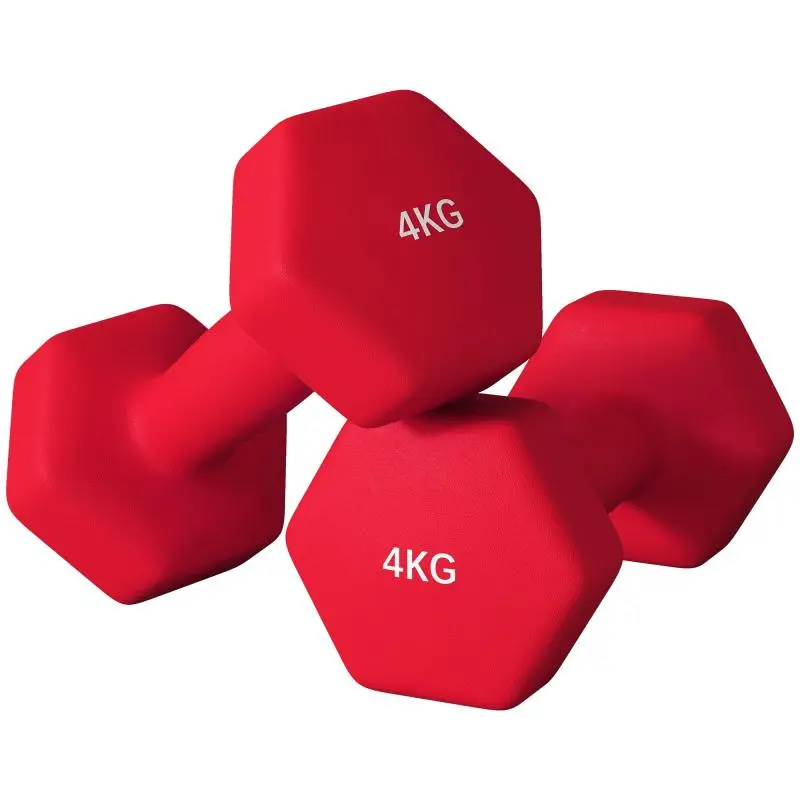Set of 2 Hexagonal Dumbbells, 2 x 4 kg