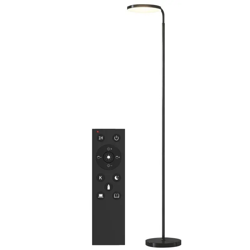 LED Floor Lamp with Swivel Head, 177 cm, Black