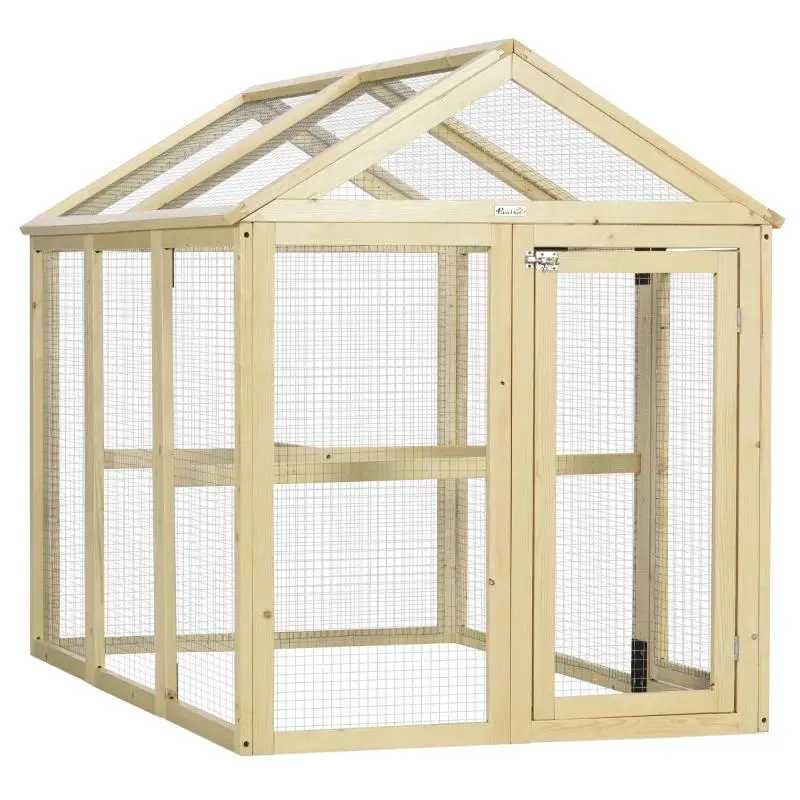 Wooden Outdoor Chicken Run, 140 x 88.5 x 106 cm