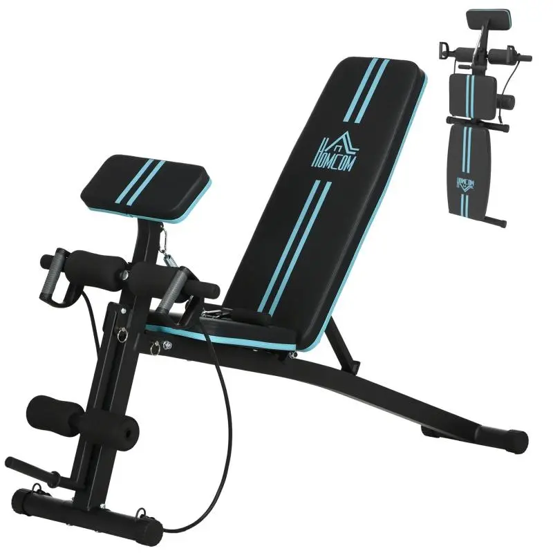 Folding Exercise Bench with Adjustable Backrest