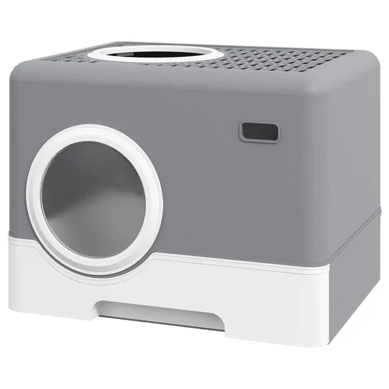 Cat Litter Box with Lid and Scoop, 52 x 41 x 38.5 cm