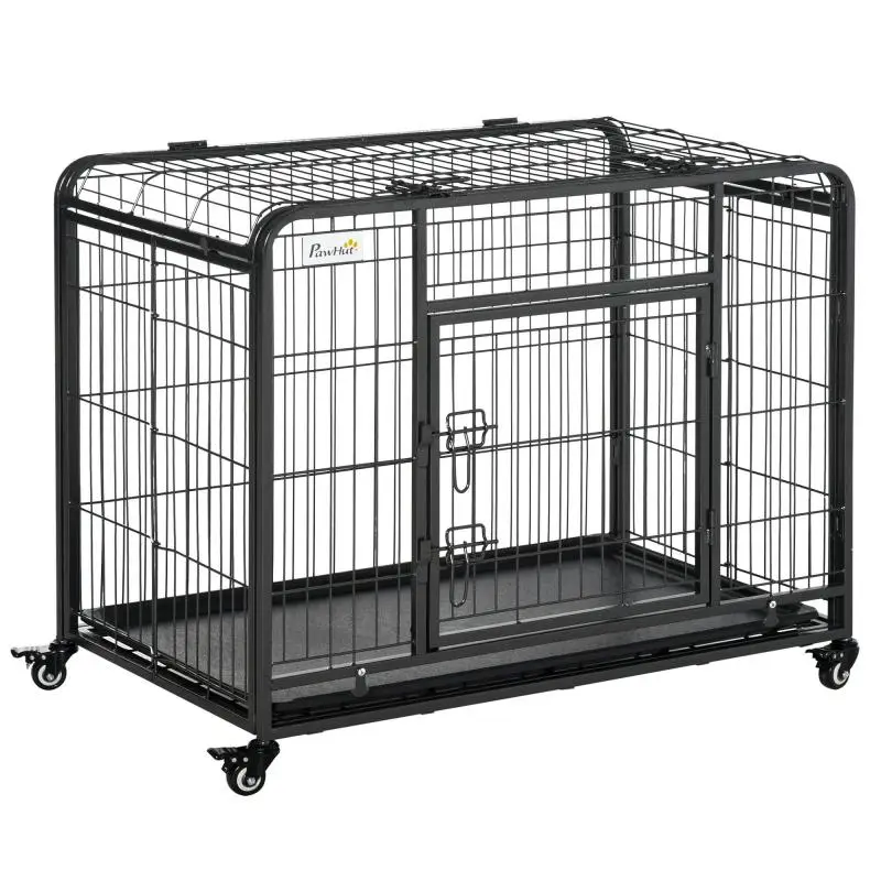 Foldable Dog Kennel with Wheels, 94 x 58 x 69.5 cm