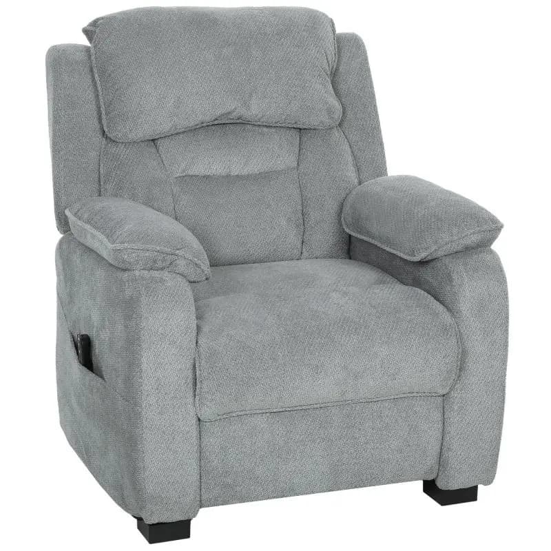 Electric Recliner Armchair with Footrest, Grey