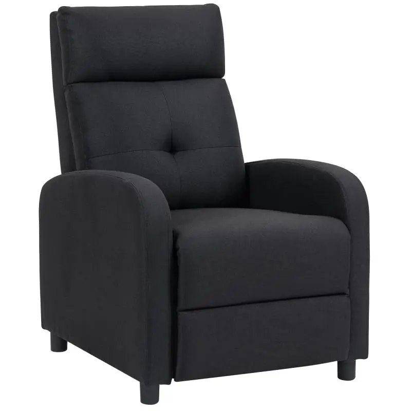 Recliner Chair with Extendable Footrest, Black