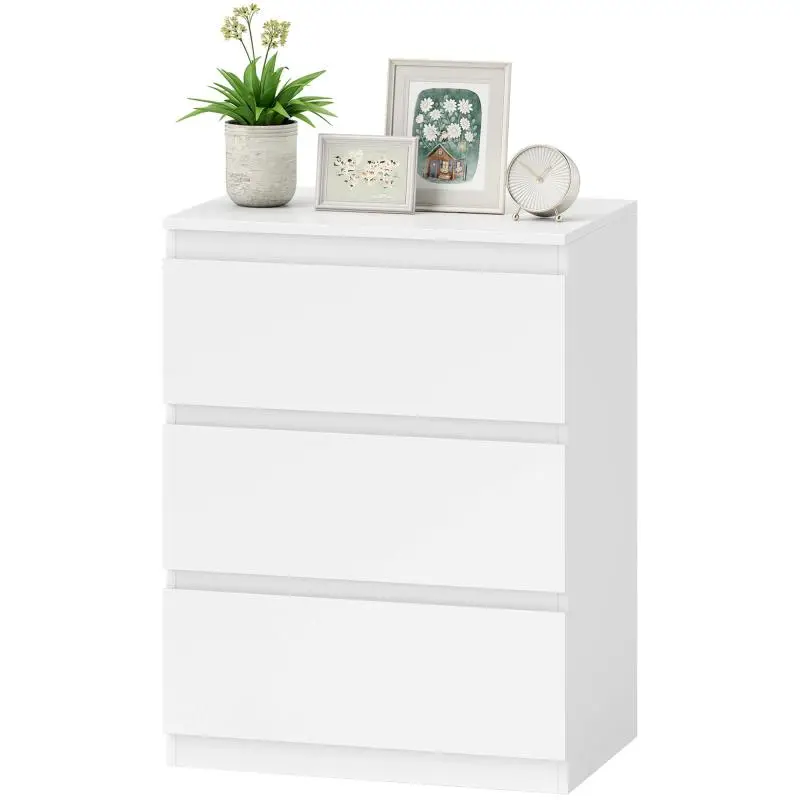 3-Drawer Chest, White